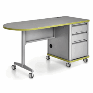 Teacher Desk Single Pedestal Bullet Desk