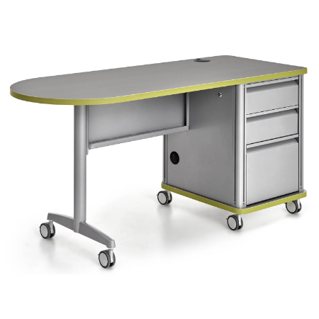 Teacher Desk Single Pedestal Bullet Desk