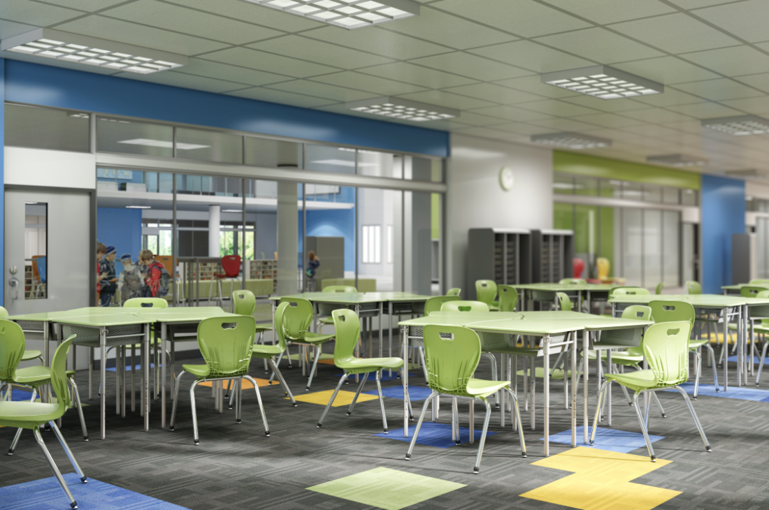 AES- Flow Desk and Explorer Chair Classroom Render 4