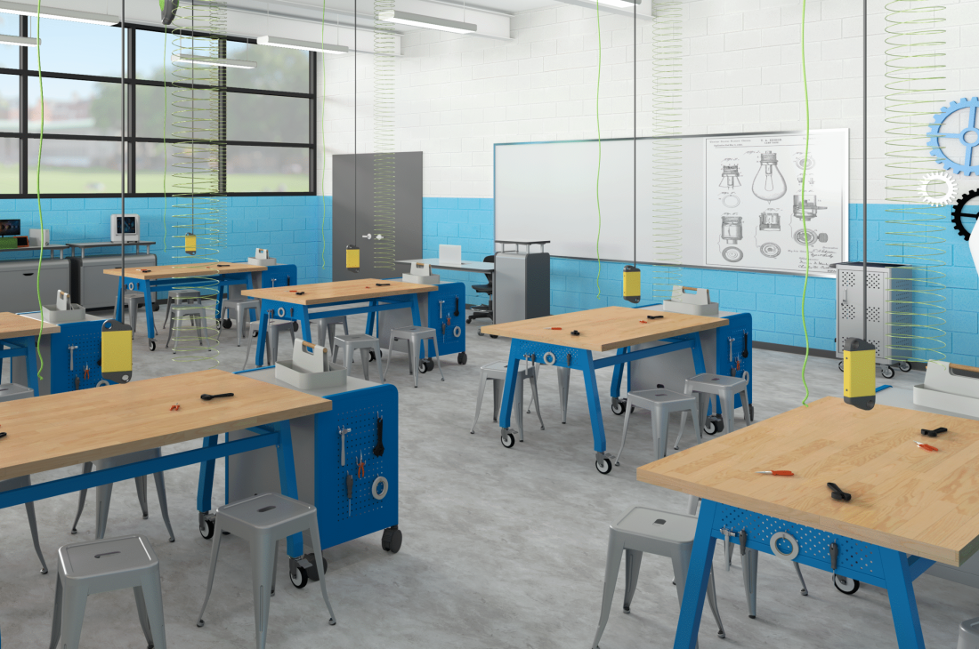 AES- Makerspace Works STEM Classroom Render 13
